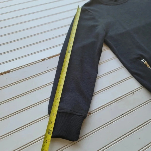 21 Men Sweatshirt Mens Black Cotton Blend Pullover Casual Fitted Zipper Sz M - Picture 6 of 8